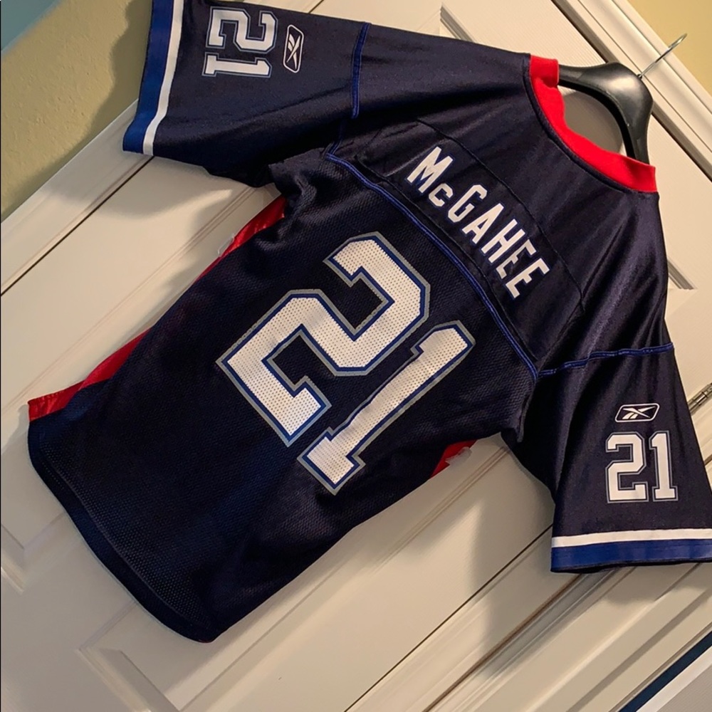 Vintage Reebok Red, White and Blue Bills Jersey!
